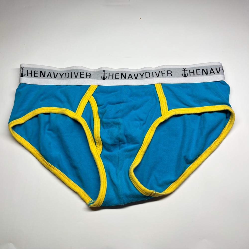 NavyDiver Teal Briefs with Yellow Trim The Navy Diver